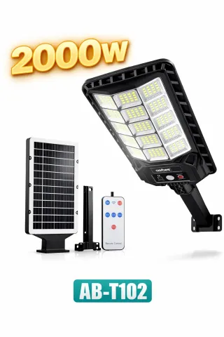 LAMPIONE LED SOLARE 2000W CON STAFFA CREPUSCOLARE