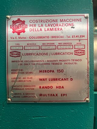 Curvadora de chapa SERTOM