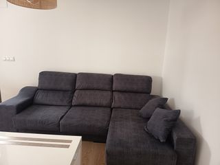 Sofá Chaise Longue Gris Tela