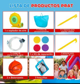 Castillo hinchable acuático con tobogán