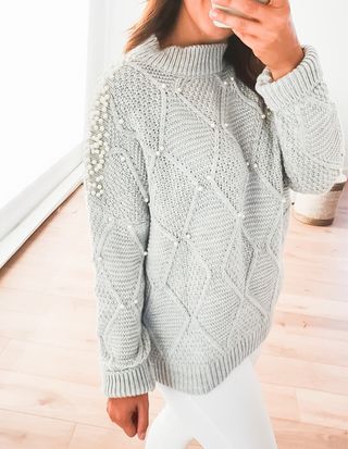 Suéter Gris Perlas Talla Única