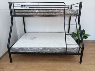 Litera Matrimonio Negra + 2 Colchones. ECONÓMICOS!