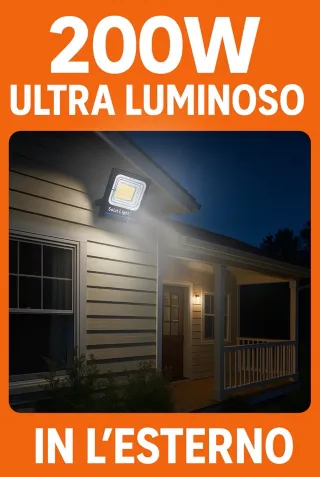 Faro LED Solare 200W con Pannello