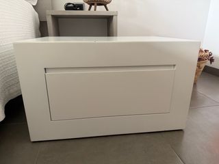 Dos Mesitas de noche blancas lacada madera maciza