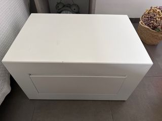 Dos Mesitas de noche blancas lacada madera maciza