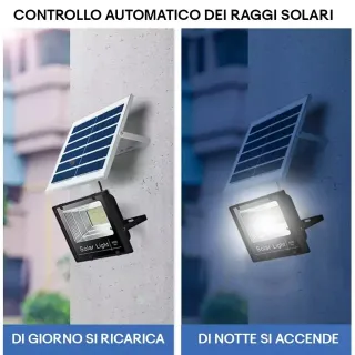 Faro Esterno 800W con Pannello Solare Crepuscolare