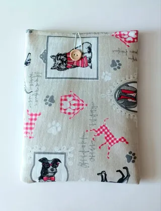 Funda protectora libros o tablet perros vichy rosa