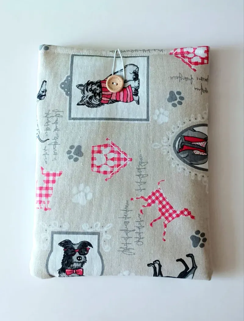 Funda protectora libros o tablet perros vichy rosa