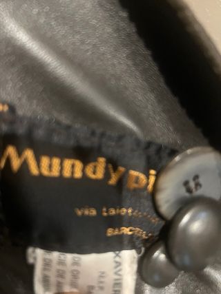 Abrigo piel y pelo T. S/M Negro/Marrón