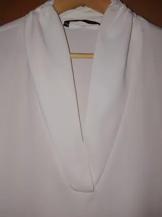 Blusa Blanca Manga Larga Muje Zara