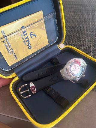 Reloj Calypso Esfera Plateada Correa Negra