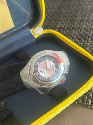 Reloj Calypso Esfera Plateada Correa Negra