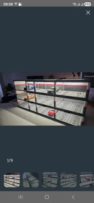 Vitrina expositora para coches 1 fila