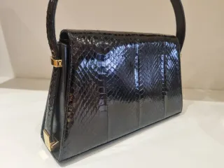 Bolso Piel Serpiente Negro