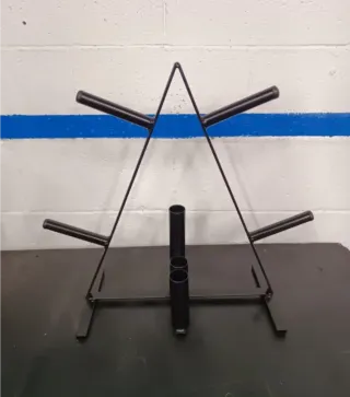 Soporte rack discos pesas decathlon domyos