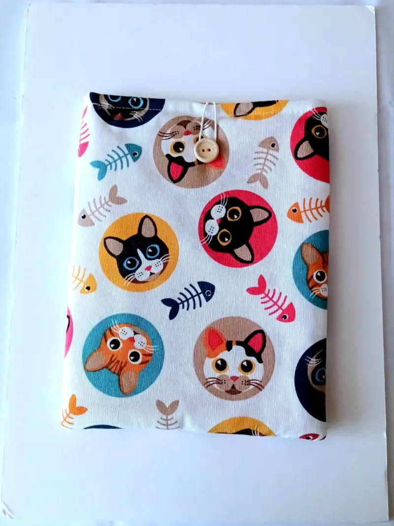 Funda protectora para libro/tablet gatos y peces