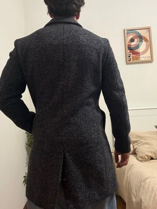 Abrigo ASOS gris oscuro