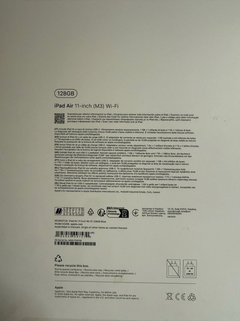 iPad Air M3 128GB Azul/Plata afbeelding 2