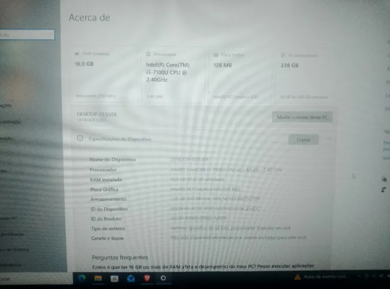 Notebook Fujitsu LifeBook U727 i3-7100U afbeelding 4