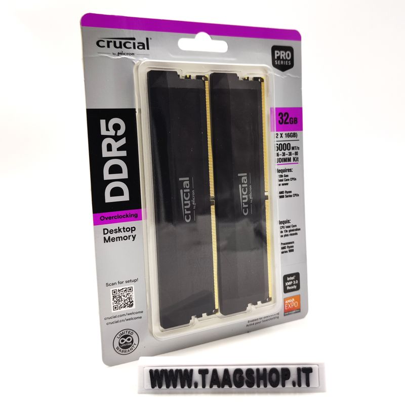 Kit de RAM Crucial DDR5 32GB (2x16GB) 5000MT/s