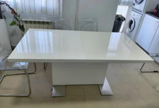 Mesa Comedor Lacada Blanca Moderna