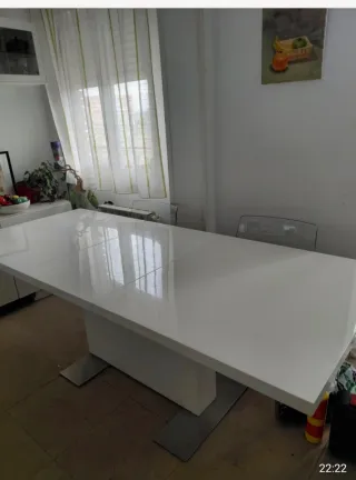 Mesa Comedor Lacada Blanca Moderna