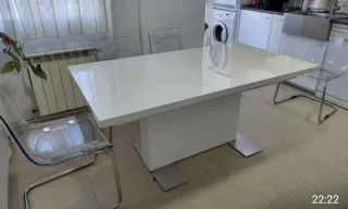 Mesa Comedor Lacada Blanca Moderna