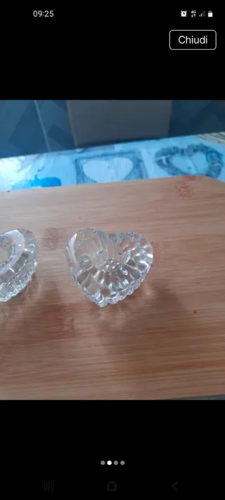 Portacandele a forma di cuore in vetro