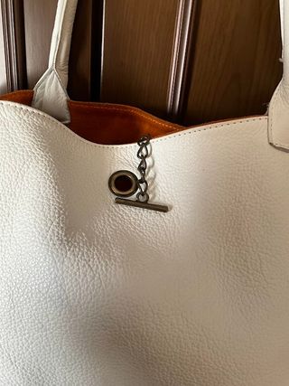 Borsa bifacciale in vera pelle e camoscio naturale