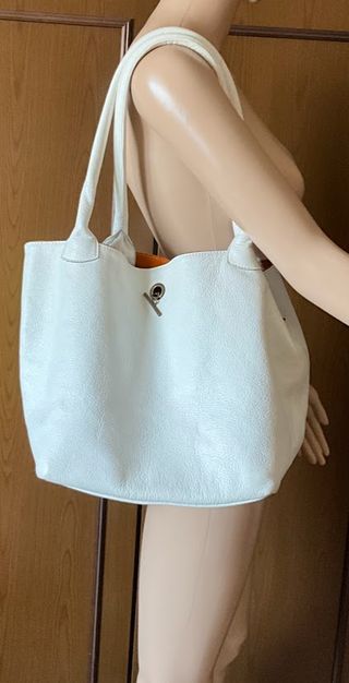 Borsa bifacciale in vera pelle e camoscio naturale