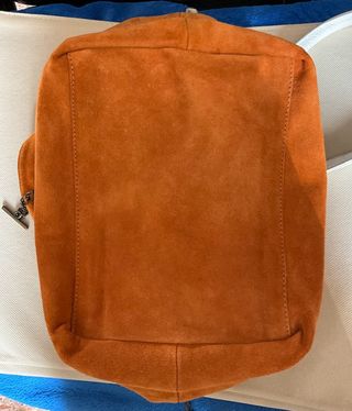 Borsa bifacciale in vera pelle e camoscio naturale