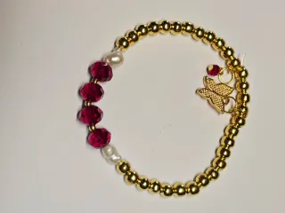 Pendientes Artesanales Aro Rojo pulseras y collar