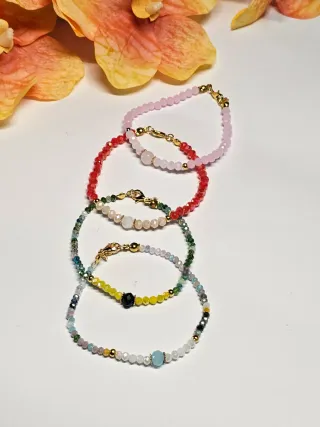 Pendientes Artesanales Aro Rojo pulseras y collar