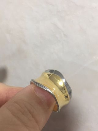 Anillo ajustable dorado y plateado