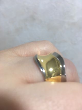 Anillo ajustable dorado y plateado