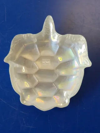 Vassoietto Tartaruga Brandani in Vetro Bianco