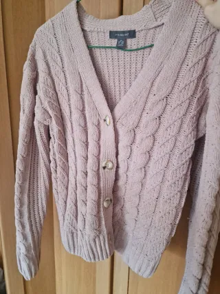 Cárdigan rosa Primark trenzado talla XS