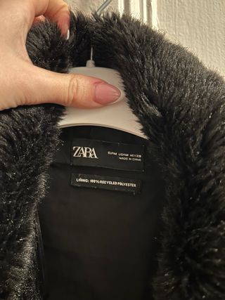 Abrigo Zara Piel Sintética Negro