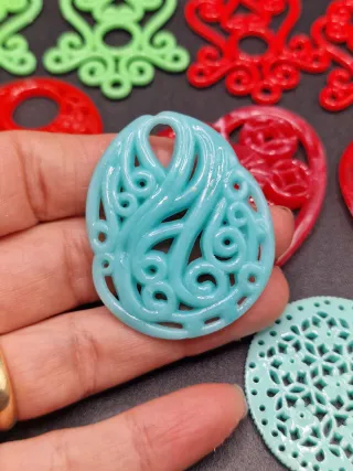 Lotto Ciondoli Resina Vari Colori