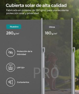 Tenda Laterale in Alluminio Estensibile - SONGMICS