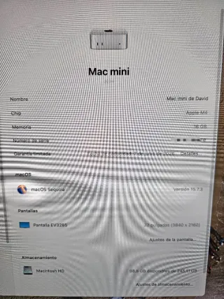 Mac mini M4 10 núcleos 16GB/256GB Ethernet 10G