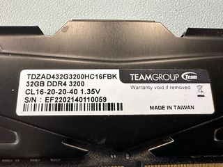 2x 32GB DDR4 RAM TEAMGROUP 3200MHz