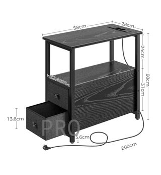 Mesita de noche estrecha