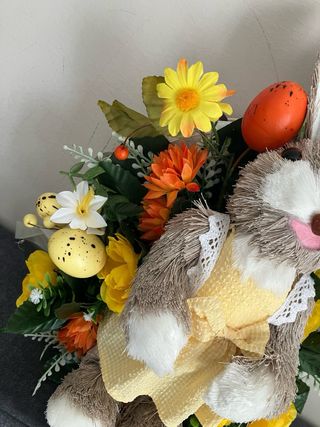 Tamburello Pasquale coniglio fiori uova