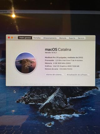 MacBook Pro 15 2012 Plata