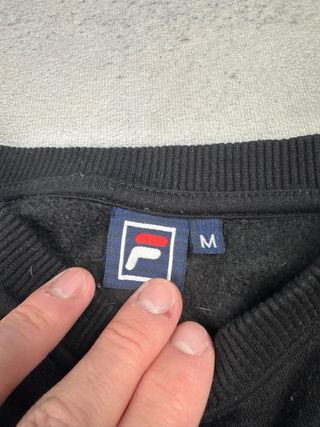 Felpa Fila Vintage con Collo Tondo Nero Taglia M