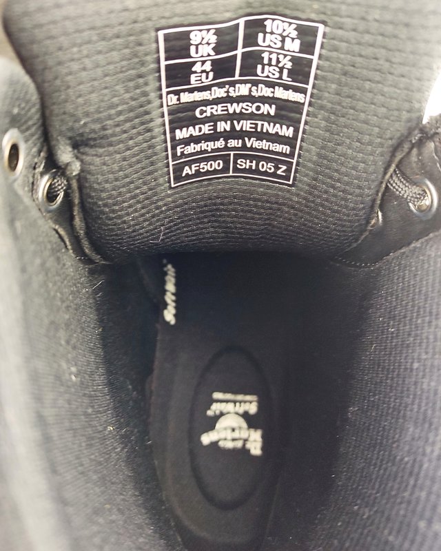 Dr. Martens Crewson Nubuck Negras 44 Hombre Nuevas