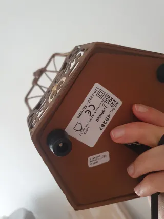 Lámpara Vintage Jaula Metal Marrón