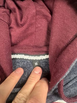 Felpa London England con Cappuccio Vintage Grigio/Rosso