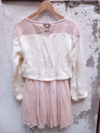 Vestido Liz Lisa rosa y blanco